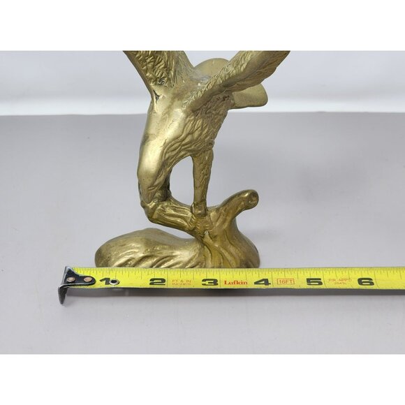Brass‎ Eagle Figurine With Wings Spread On Branch Perch Decorative Statue - Picture 8 of 10